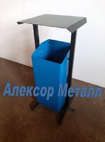 Урна уличная с крышкой (синяя)